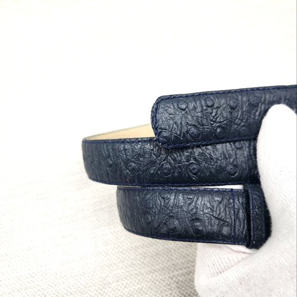 Christian Dior Vintage Belt Medium Blue Leather Women - Picture 3 of 15